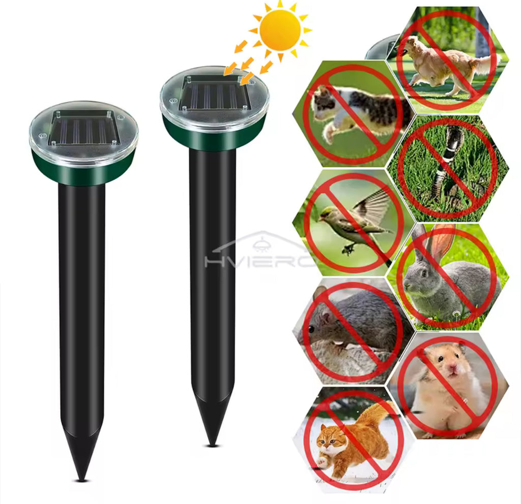 Solar Repeller Powered Ultrasonic Sonic Mouse Mole Pest ￼